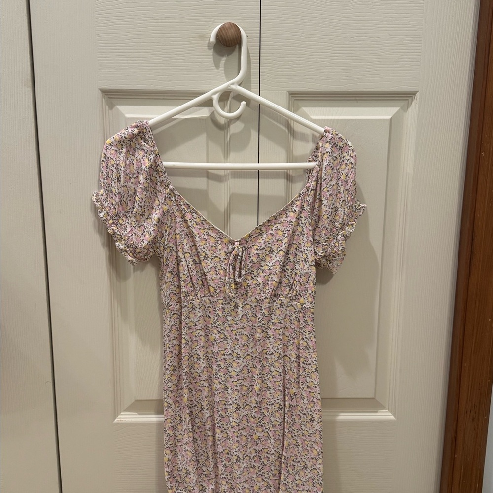 Wild Fable Floral Print Dress with Puff Sleeves